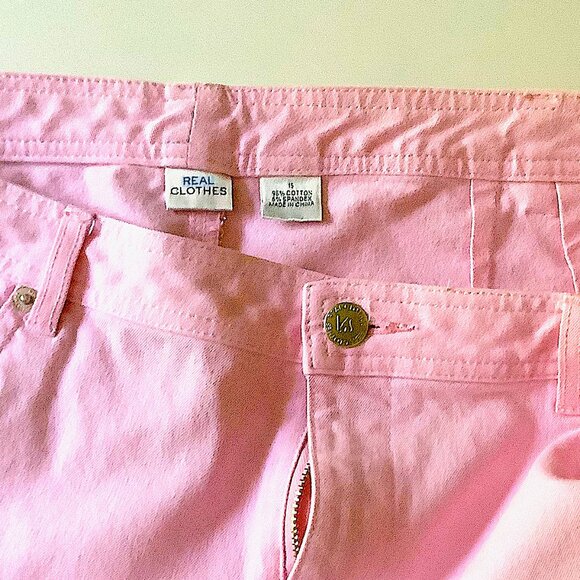 Real Clothes - 5 pocket pink lightweight cotton blend jeans, size 16 - Picture 6 of 10